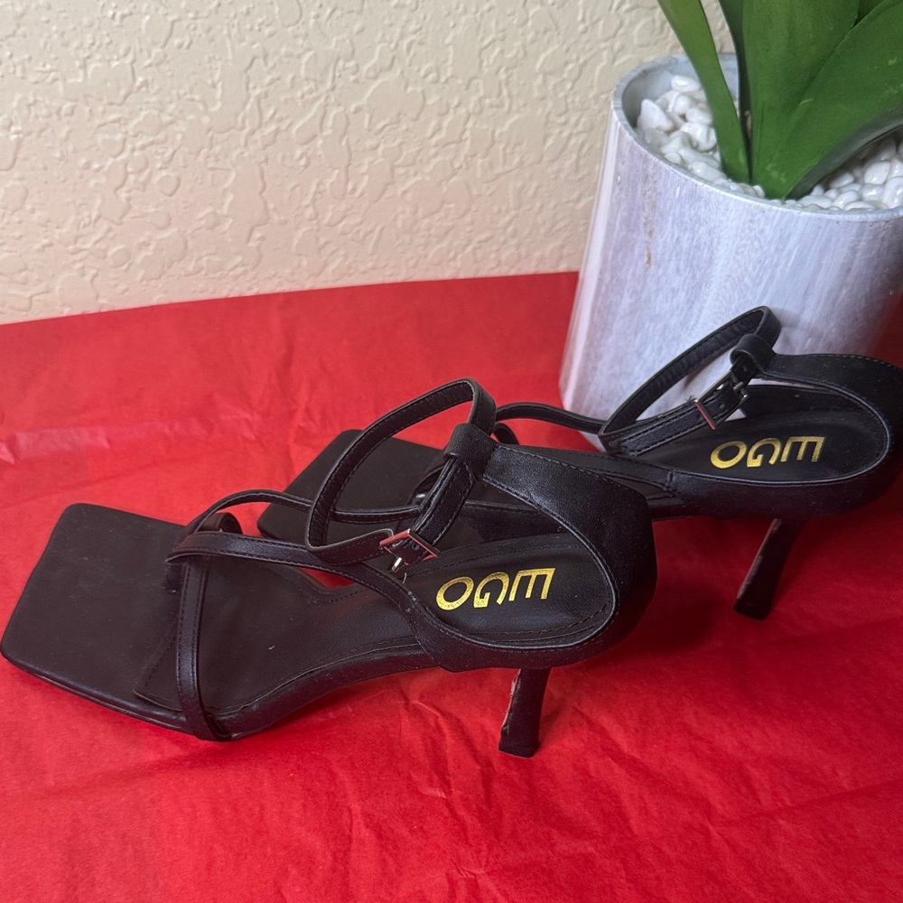 EGO Black Strappy Heels